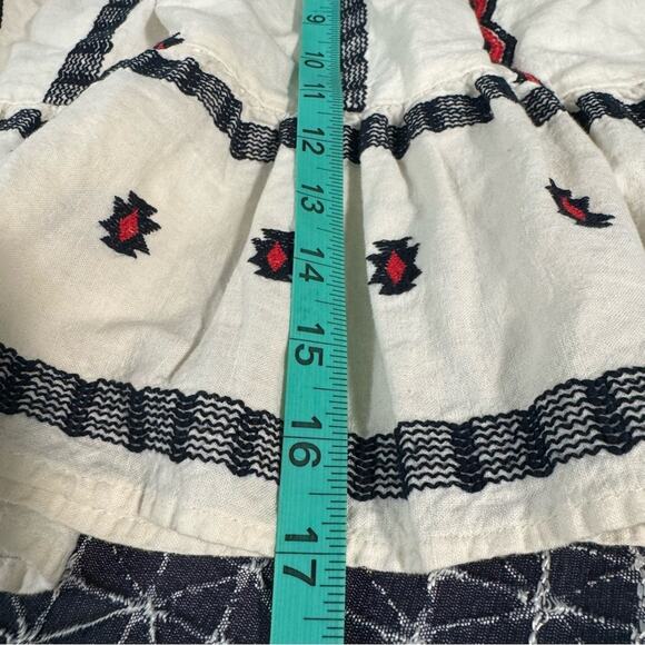 Loft Women’s XSmall Embroidered Linen Blend Boho Ruffle Elastic Waist Mini Skirt - Picture 4 of 10